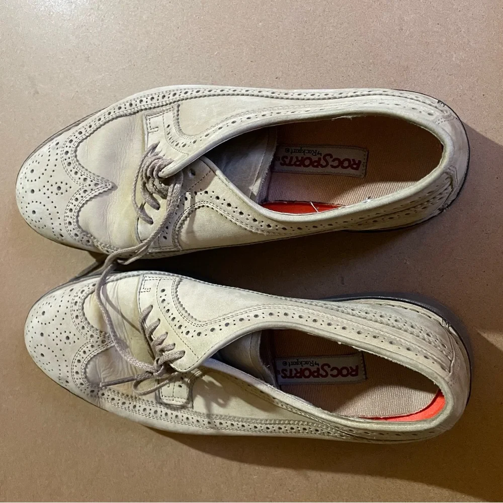 Rockport Cream Leather Brogue Shoes